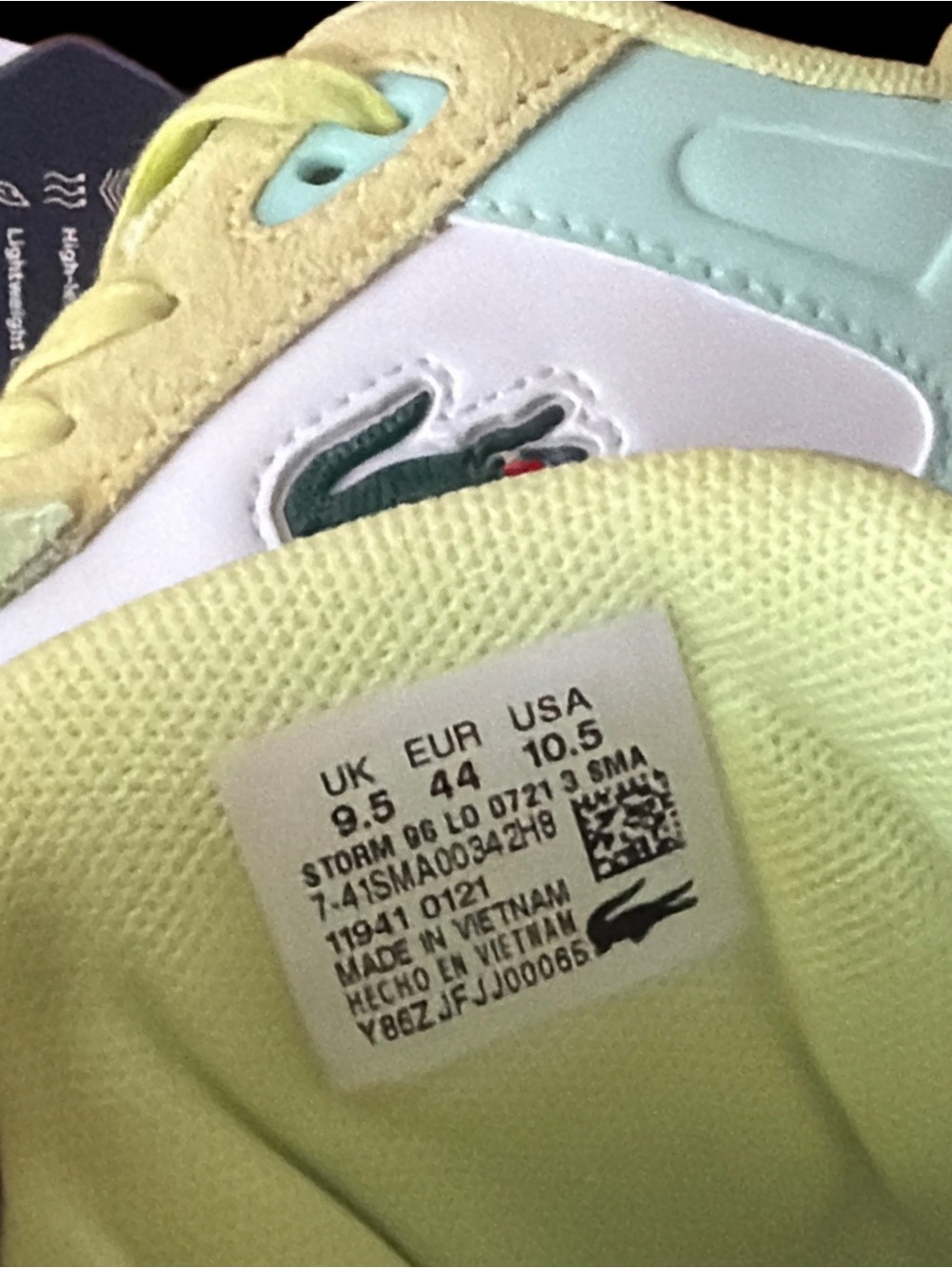 Lacoste STORM 96  Pastel Green & White Sport Sneaker Men’s size 10.5 NWT - Picture 16 of 16